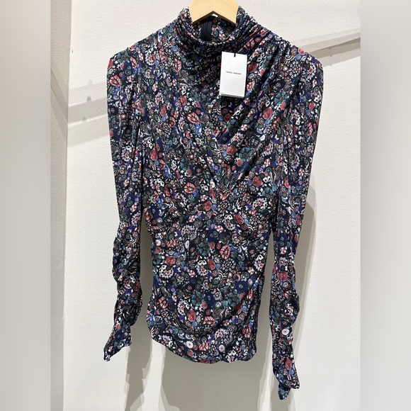 Isabel Marant Jalfold Ruched Jersey Top - Picture 1 of 3